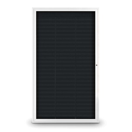 United Visual Products Outdoor Enclosed Combo Board, 72"x36", Satin Frame/Grey & Surf UVCB7236OD-GREY-SURF